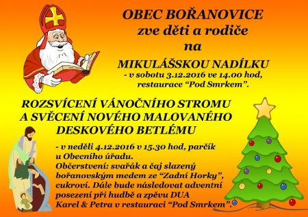 Mikulášská nadílka a Rozsvícení vánočního stromku